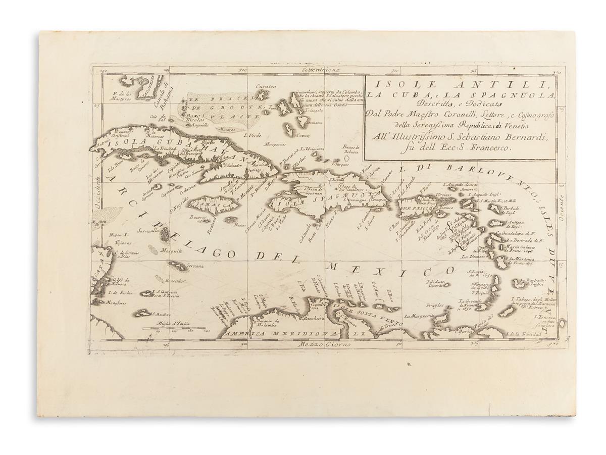 CORONELLI, VINCENZO MARIA. Isole Antili, la Cuba, e la Spagnuola.